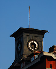 Image showing Old school clock tower