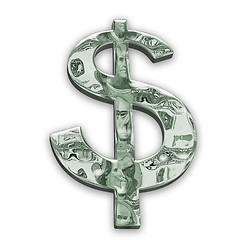 Image showing Glossy Dollar Sign