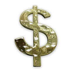 Image showing Glossy Dollar Sign wt Clipping Path