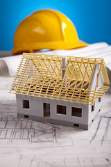 Image showing House blueprints close up