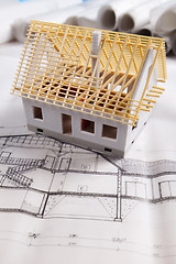 Image showing House blueprints close up