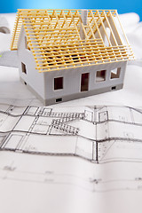 Image showing House blueprints close up