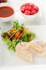 Image showing tuna and cheese sandwich with salad