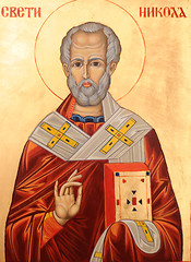 Image showing Saint Nicholas on golden background