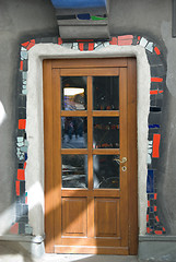 Image showing Decorated Door-Hundertwasser Haus - Vienna