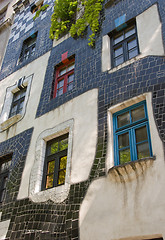 Image showing Colorful Facade  (close up)- Hundertwasser House - Vienna