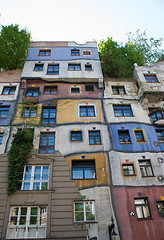 Image showing Hundertwasser Facade - view from the street