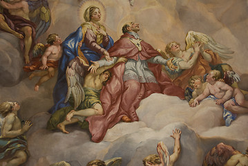 Image showing Mural painting inside  St. charles church
