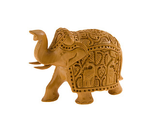 Image showing Wooden elephant