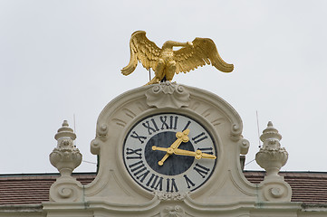 Image showing Entrance clock with eagle