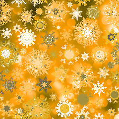 Image showing Orange abstract christmas with snowflake. EPS 8