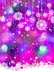 Image showing Colorful background with snowflakes. EPS 8