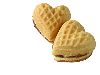 Image showing two heart-like biscuits