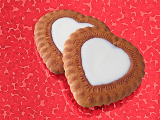 Image showing two heart-like biscuits