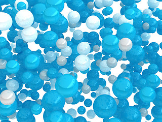 Image showing Large group of blue and white balls