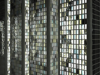 Image showing Abstract Office buildings with lighted windows