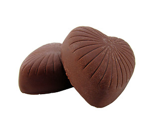 Image showing two heart-like chocolates