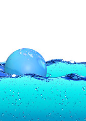 Image showing Bubble floating on water