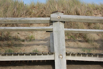 Image showing wooden beach walkway