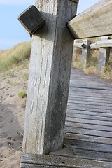 Image showing wooden beach walkway