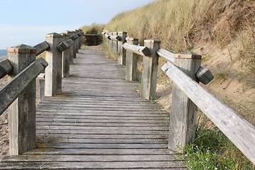 Image showing wooden beach walkway