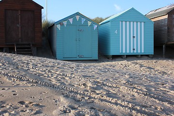 Image showing beach huts