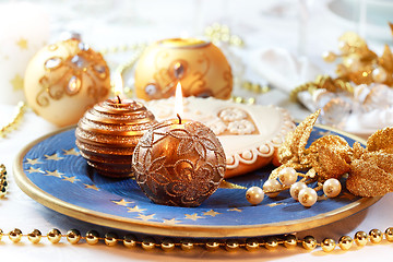 Image showing Place setting for Christmas