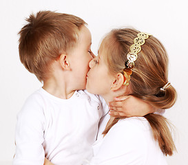 Image showing Giving a kiss