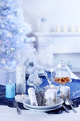Image showing Luxury place setting for Christmas