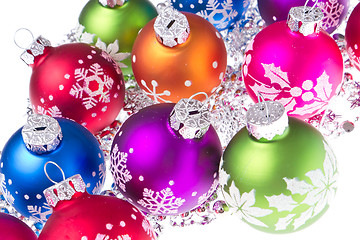 Image showing christmas balls with snowflake symbols