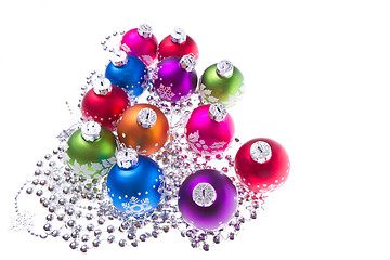 Image showing christmas balls with snowflake symbols