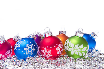 Image showing christmas balls with snowflake symbols