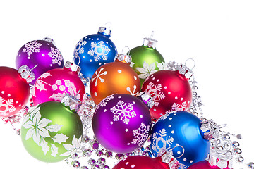 Image showing christmas balls with snowflake symbols