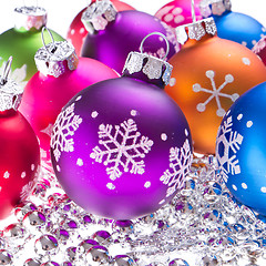 Image showing christmas balls with snowflake symbols