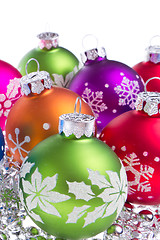 Image showing christmas balls with snowflake symbols