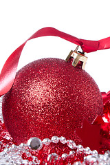 Image showing ball with ribbon and tinsel