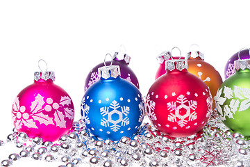 Image showing christmas balls with snowflake symbols