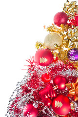 Image showing christmas balls and tinsel