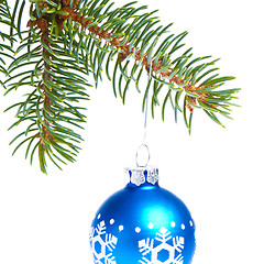 Image showing ball hanging from spruce christmas tree