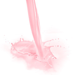 Image showing strawberry milk splash