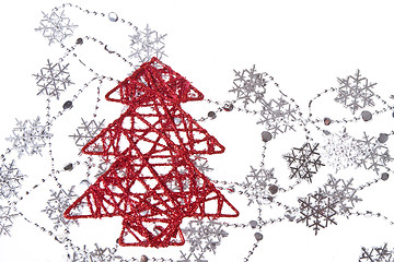 Image showing christmas tree with snowflakes