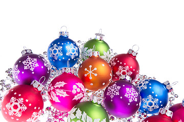 Image showing christmas balls with snowflake symbols