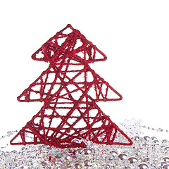 Image showing christmas tree with tinsel