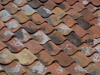 Image showing Red roof bricks