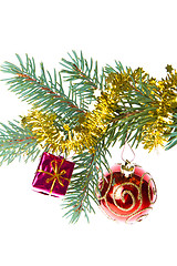 Image showing decorated christmas branch