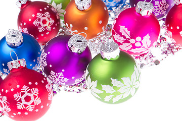 Image showing christmas balls with snowflake symbols