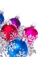 Image showing christmas balls with snowflake symbols