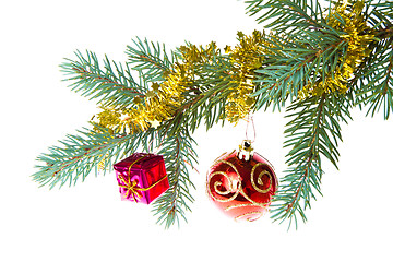 Image showing decorated christmas branch