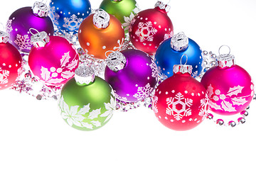 Image showing christmas balls with snowflake symbols