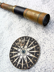 Image showing Compass on map